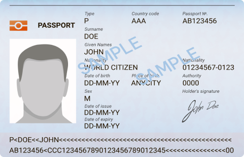 Sample of a correct passport scan